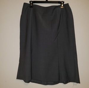 12W Talbots gray lined back-zip fit & flare  skirt